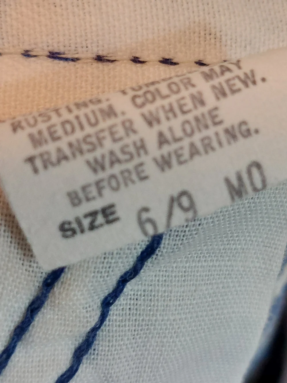 Vintage OshKosh B'gosh Made In USA Blue Stripe Kids Overalls Size 6-9 Months